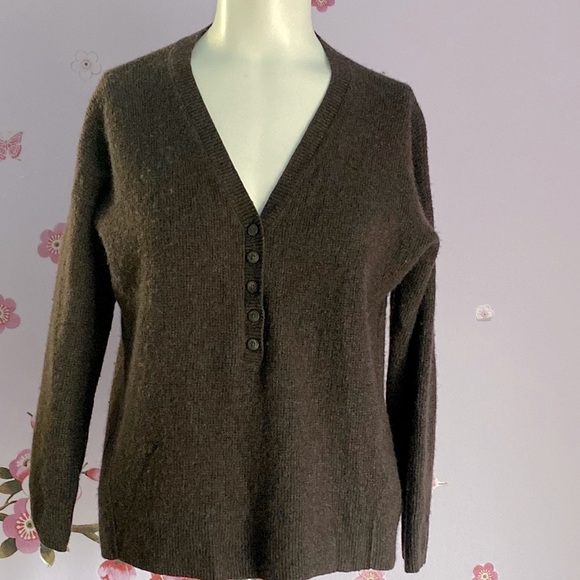 Madewell Brown Three-quarter Sleeve Sweater Alpaca Wool Blend Women's Size Small - Picture 4 of 12